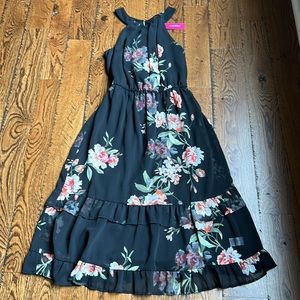 Xhileration black floral sundress. Sheer material, but fully lined. Size S. NWT!